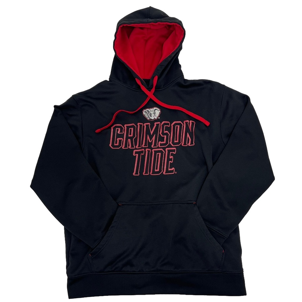 Champion Mens Size M Alabama Crimson Tide Pullover Hoodie Black‎ Kangaroo Pocket
